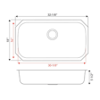 (image for) Pelican PL-VS3218 18G Stainless Steel Single Bowl Undermount Kitchen Sink 32 1/8'' x 18''