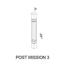 White Skaker 34 1/2" Decorative Leg - WSH-POST3MISSION