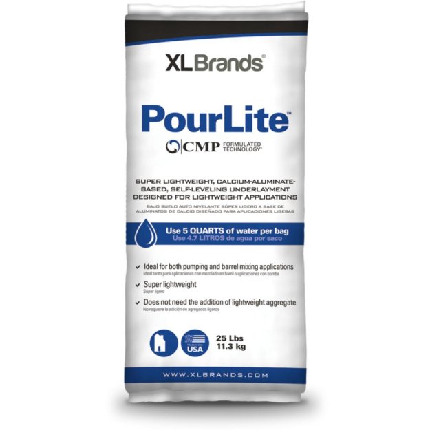 (image for) XL Brand CMP PourLite Super Lightweight, Calcium-Aluminate-Based, Self-Leveling Underlayment - 25 Lb Bag