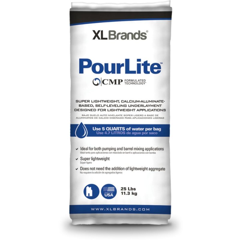 XL Brand CMP PourLite Super Lightweight, Calcium-Aluminate-Based, Self-Leveling Underlayment - 25 Lb Bag