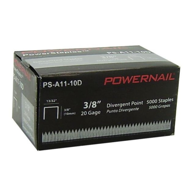 (image for) Powernail PS-A11-10D 3/8" Divergent Point Carpet Pad Staples - 5000 Per Box