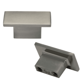 (image for) PRIDE INDUSTRIAL K-81021 16mm Rectangler Knob w/ 1-3/4" Breakaway Screw - Satin Nickel