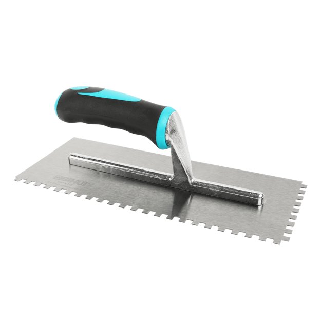 (image for) BIHUI PTCB06 Square Notch Trowel w/ Soft Grip - 1/4"