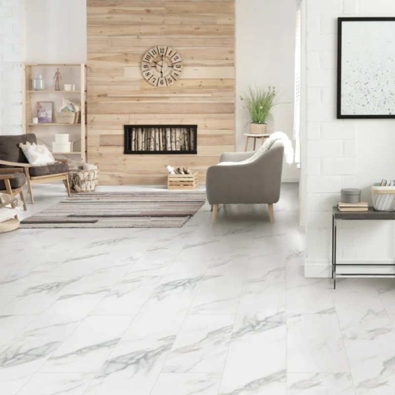 (image for) Tarkett Progen 12" x 24" Rigid Click LVT - Calacatta Marble Pearl - 270288006