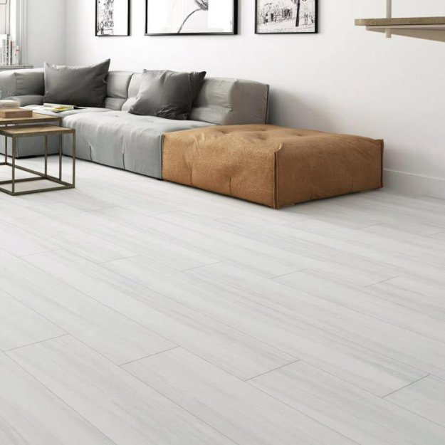 (image for) Parkay Porcelain Marina 9" x 47" Porcelain Tile Plank- Geneva White PT-PARMARGEN