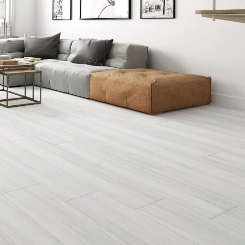 (image for) Parkay Porcelain Marina 9" x 47" Porcelain Tile Plank- Geneva White PT-PARMARGEN