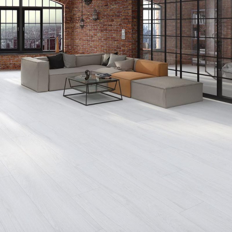 (image for) Parkay Porcelain Regatta 9" x 47" Porcelain Tile Plank- Ninsba White PT-PARREGNINWHI