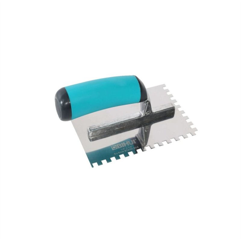 BIHUI PTMN06 Mini Square Notch Trowel w/ Soft Grp - 1/4\"