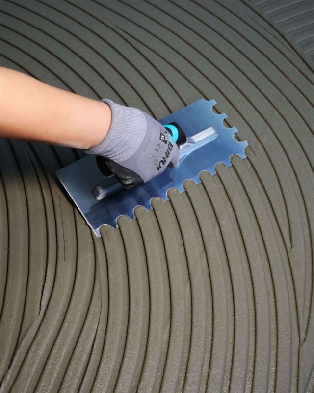 (image for) BIHUI PTSB06 Square Notch Trowel w/ Soft Grip - 1/4"