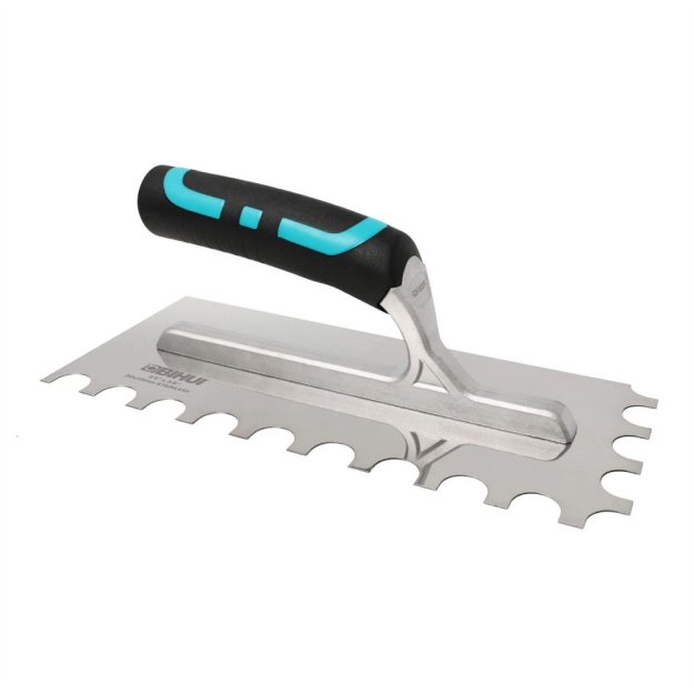 (image for) BIHUI PTSB06 Square Notch Trowel w/ Soft Grip - 1/4"