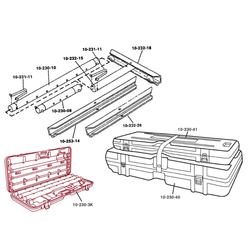 (image for) ROBERTS 10-230-3K Tube Case with Three 3 ft. Extension Tubes