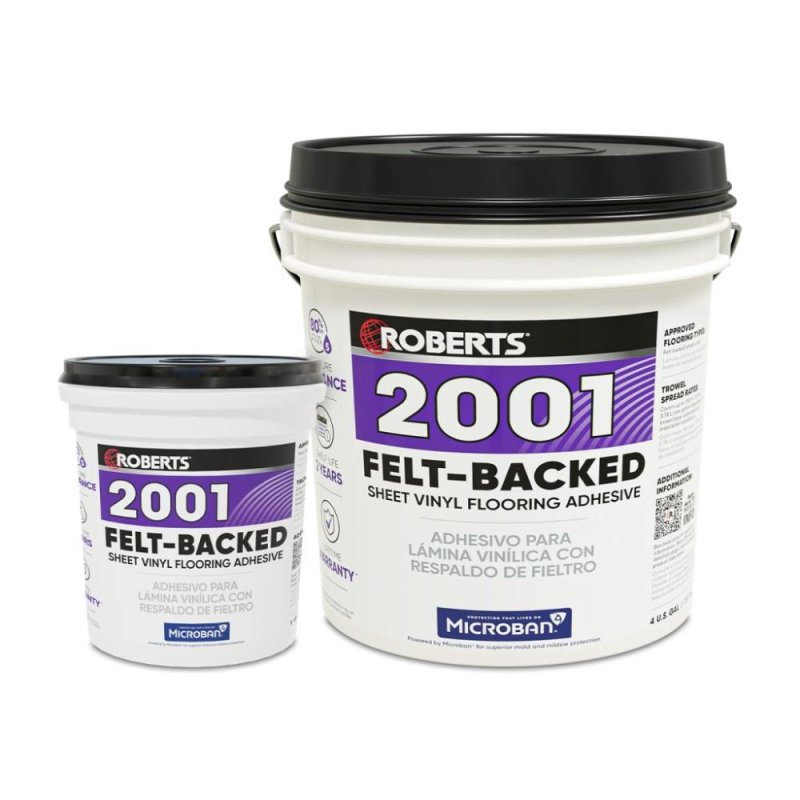 ROBERTS 2001 is a Superior Commercial-grade Felt-Backed Sheet Vinyl Adhesive - 1 Gal