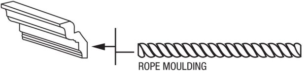 (image for) White Shaker 8' Rope Insert Molding - WS-ROPE8