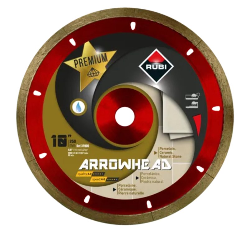 RUBI 31900 Arrowhead Premium J-Slot Diamond Blade - 10\"