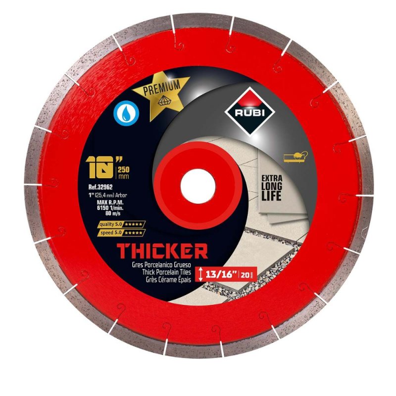 RUBI Thicker Premium Diamond Blades - (10\" - 14\")