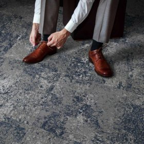 Next Floor Quarry 19.7" x 19.7" Solution-Dyed Nylon Carpet Tiles - Sapphire NF726004