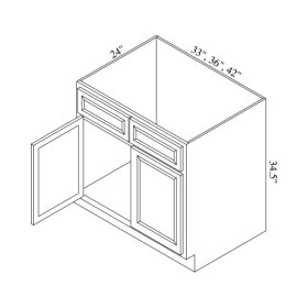 White Skaker 33" Sink Base Cabinet - WSH-SB33