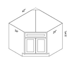 Brae 42" Diagonal Sink Base Cabinet - BRA-SBD42