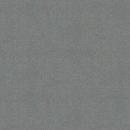 (image for) Next Floor Pinstripe 19.7" x 19.7" Solution-Dyed Twisted Polypropylene Carpet Tiles - Silver Coin NF877021