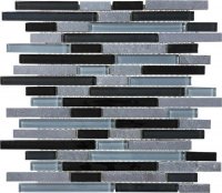 Slate Glass 5/8" x 5/8" Linear Blend Mosaic-Black Timber