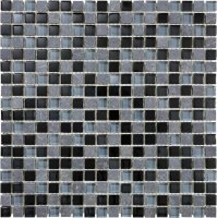 Slate Glass 5/8" x 5/8" Mosaic-Black Timber