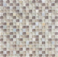 Slate Glass 5/8" x 5/8" Mosaic-Cotton Wood