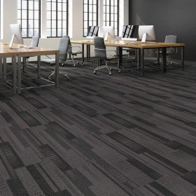 Next Floor Dedication 13" x 39" Solution-Dyed Twisted Polypropylene Carpet Tiles - Soapstone NF712013
