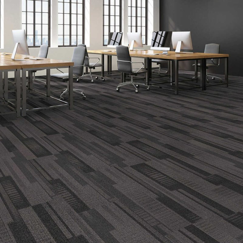 (image for) Next Floor Dedication 13" x 39" Solution-Dyed Twisted Polypropylene Carpet Tiles - Soapstone NF712013