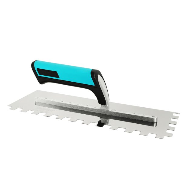 (image for) BIHUI PTSL12 Square Notch Trowel w/ Soft Grip - 1/2"