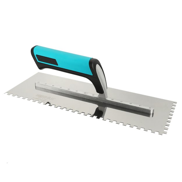 (image for) BIHUI PTSL08 Square Notch Trowel w/ Soft Grip - 5/16"