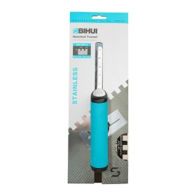BIHUI PTSL10 Square Notch Trowel w/ Soft Grip - 3/8"