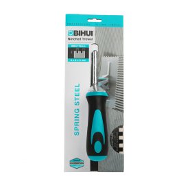 BIHUI PTCB08 Square Notch Trowel w/ Soft Grip - 5/16"