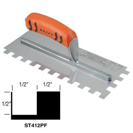 Kraft Tool ST412PF 1/2" x 1/2" x 1/2" Square Notch Trowel w/ProForm Handle