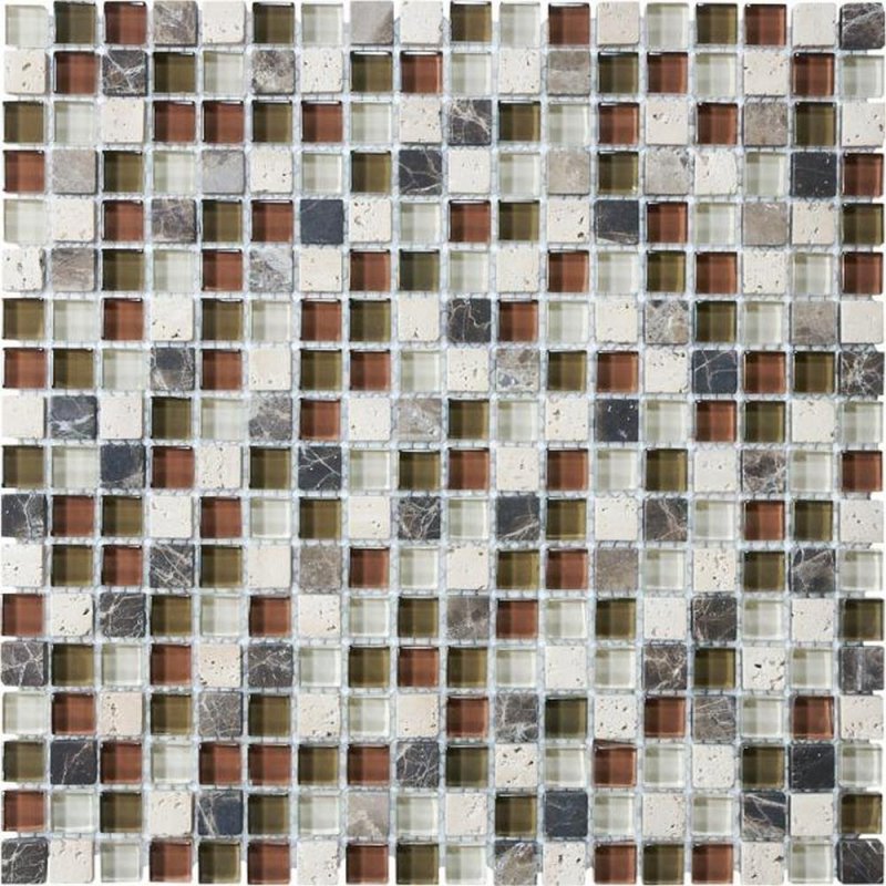 Stone Glass 5/8\" x 5/8\" Mosaic-Cabernet