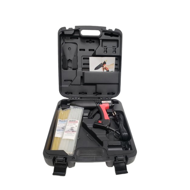 (image for) POWER ADHESIVES TACK-KIT Tackfix Hot Melt Glue Gun Kit w/ Sticks & Case