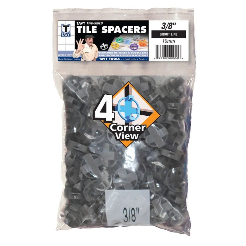 TAVY TTS-38 3/8\" Gray Tile Spacers - 100 Bag