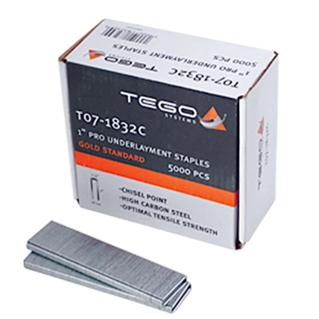 (image for) TEGO T07-1832C 1″ Pro Underlayment Staples - 5000 Box