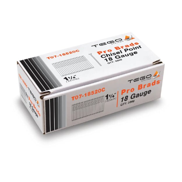 (image for) TEGO T07-18520C 1-1/4″ Pro Brads - 5000 Box