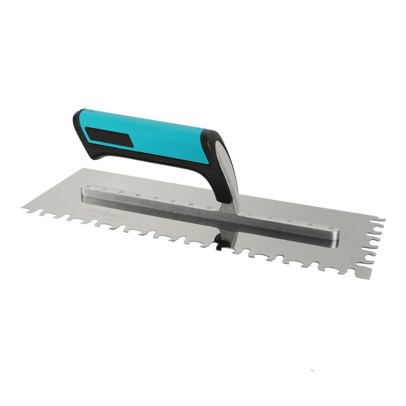 BIHUI PTSLTG Square Notch Trowel w/ Soft Grip - Tiger Notch