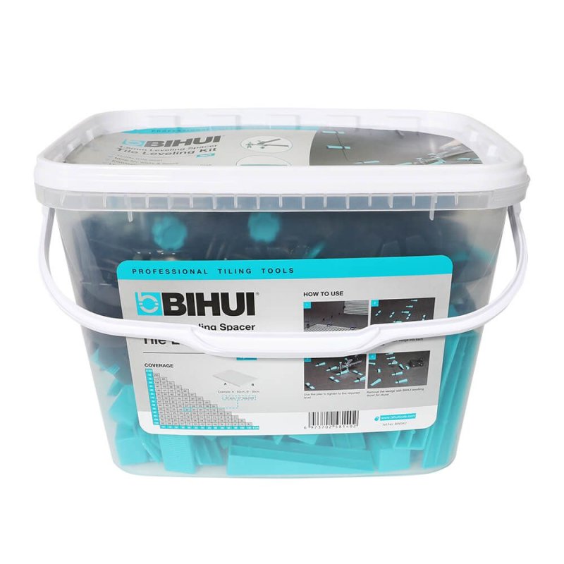 BIHUI BWSK1 1/32\" (1mm) Tile Leveling Starter Kit - 100 Spacers and Wedges