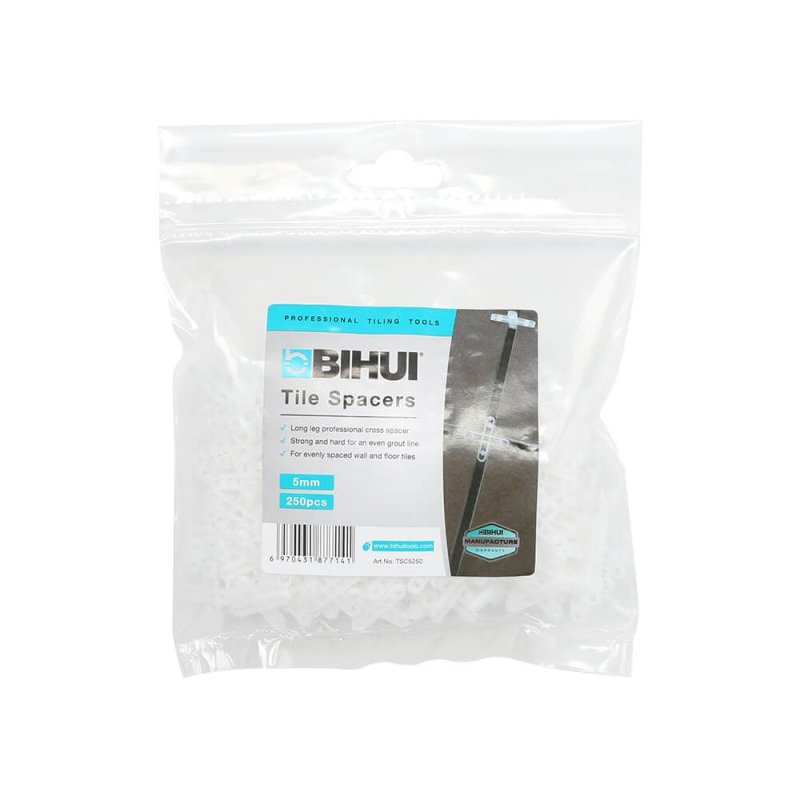 (image for) BIHUI TSC5250 3/16" (5mm) Cross Type Hollow Tile Spacers - 250 Pack
