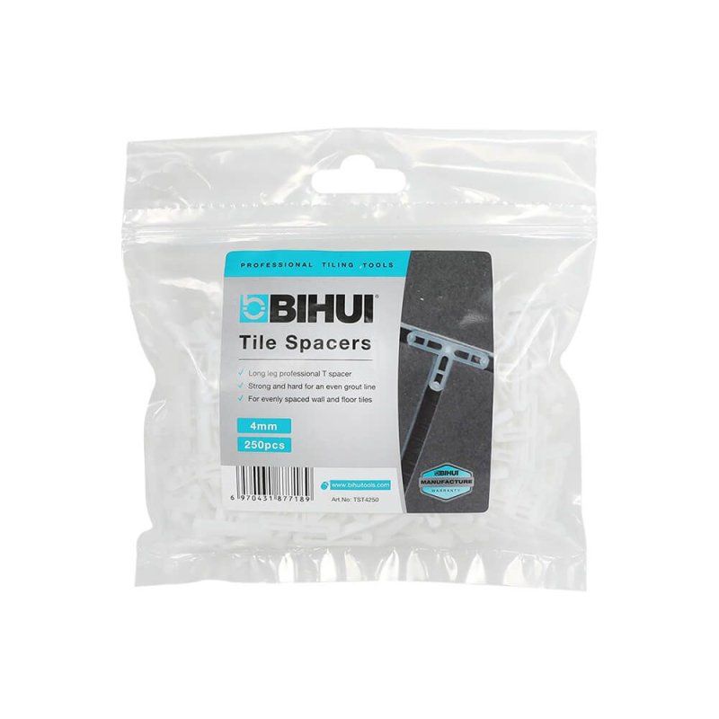(image for) BIHUI TST4250 5/32" (4mm) T-Type Hollow Tile Spacers - 250 Pack