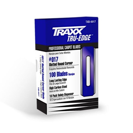 (image for) Traxx TXB-0017 .017" HD Blue Round Corner Slotted Carpet Blades (100 Pack)