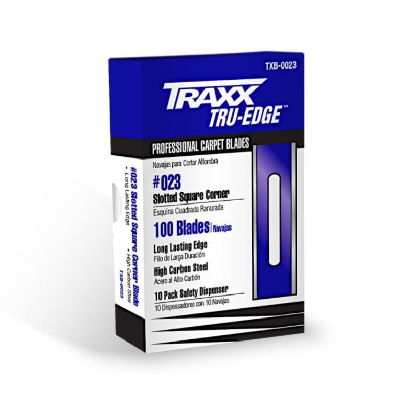 Traxx TXB-0023 .017\" HD Blue Square Corner Slotted Carpet Blades (100 Pack)