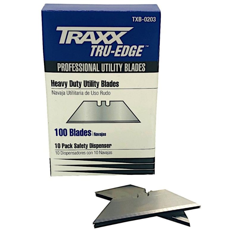 Traxx TXB-0003 .025\" HD 2-Notch Utility Blades (100 Pack)