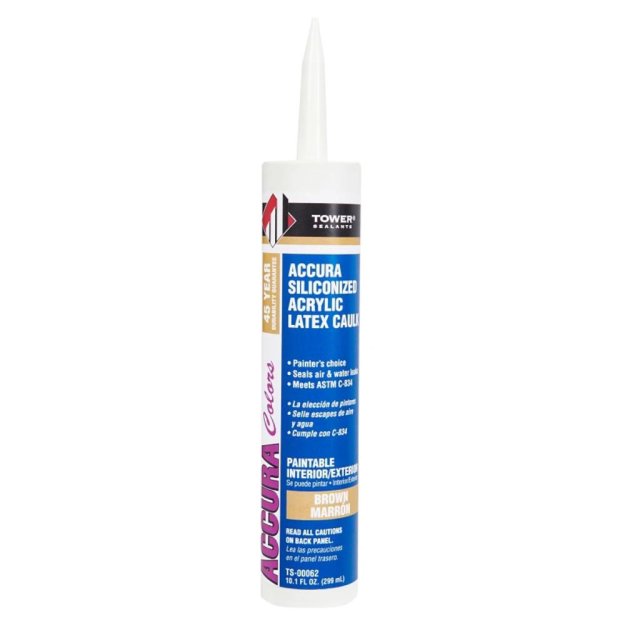 (image for) Tower Sealants TS-00062 Accura 10.1 oz. Acrylic Latex Caulk - Brown