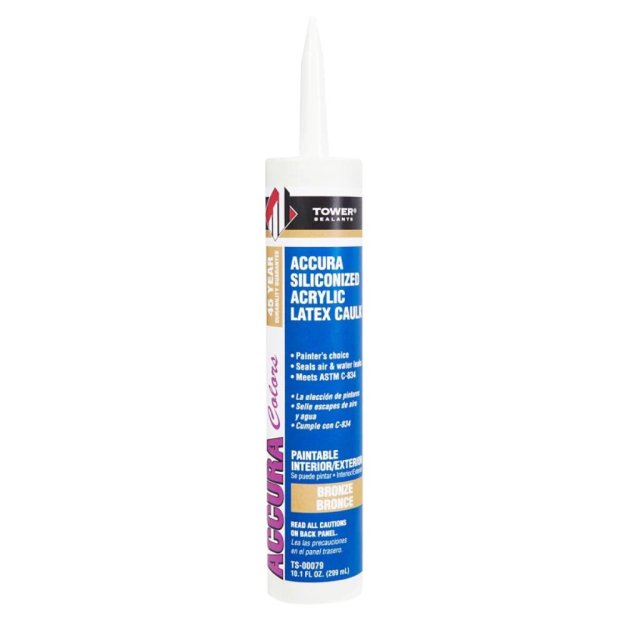(image for) Tower Sealants TS-00079 Accura 10.1 oz. Acrylic Latex Caulk - Bronze