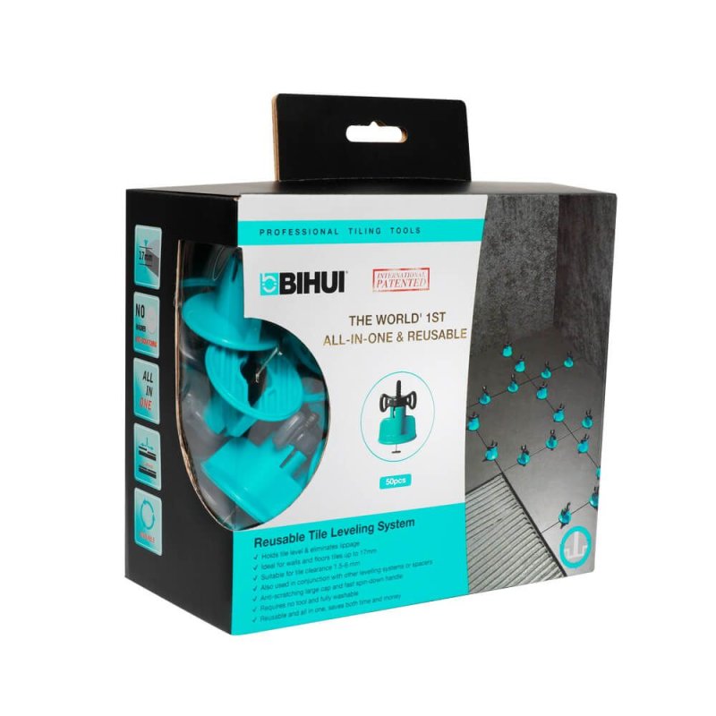 (image for) BIHUI TSL50 Patented All-in-One Reusable Tile Leveling System - 50 Pack
