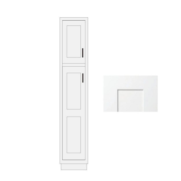 (image for) White Shaker 18" x 90" 18" Wide Utility Cabinet - WS-UC1890