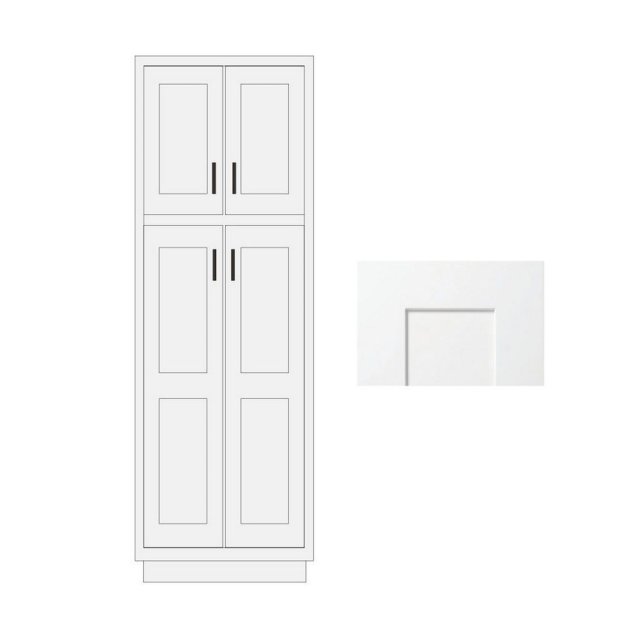 (image for) White Shaker 24" x 90" 24" Wide Utility Cabinet - WS-UC2490